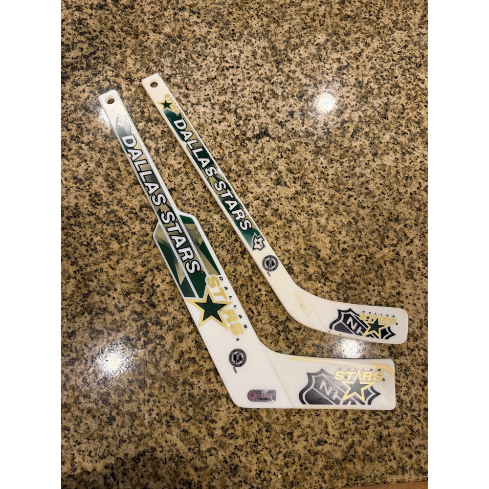 Dallas Stars NHL Mini Hockey Stick Set Player and Goalie Souvenirs White Green